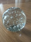 sphere paperweight Art Glass Hand Blown  Controlled Bubbles Clear Glass  — photo 1