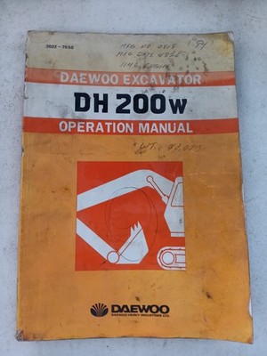 ORIGINAL DAEWOO DH200w EXCAVATOR SERVICE OPERATION MANUAL 22023-7050