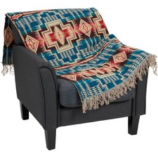 Pendleton Jacquard Fringed Throw Wool Blanket 60x62" New with Tags
