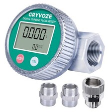 3/4 Inch Digital Water Fuel Flow Meter Kit - with 360 Swivel 3/4 inch