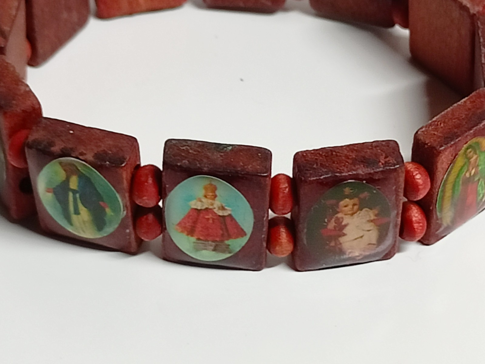 Christliches Armband heilige und Religiöse Szenen Gummizug Holz