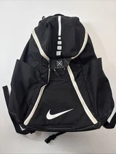 Nike Elite Quad Zip System Basketball Hoops Backpack Black White