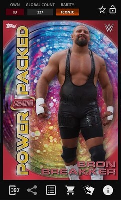 Bron Breakker - Red Iconic Power Packed - Topps Slam WWE Stadium Club 25