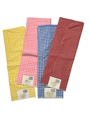 Vintage Gingham Chex Fabric Lot 8 Yards Red Blue Pink Yellow 2 Yards Each Color