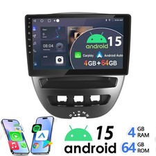10" GPS Autoradio Für Citroen C1 Peugeot 107 Android 15 CarPlay NAVI WIFI 4+64GB