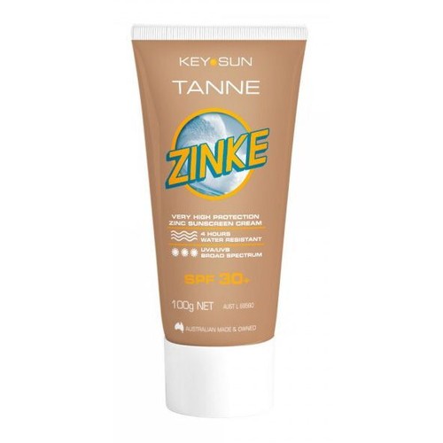 Key Sun - Zinke Tanne Sports SPF30 100g Sunscreen Zinc Cream Tan Colour - Picture 2 of 3