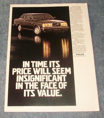 1981 Volvo Bertone Coupe Vintage Ad ''In Time Its Price Will Seem Insignificant..