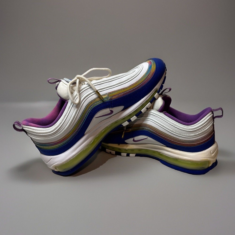 Nike Air Max 97 Easter Mens Size 8 White Blue Sneakers CJ0591-100