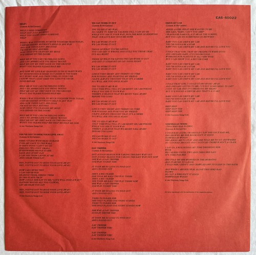 THE BEATLES -1962-1966- Japan Red Vinyl White Label Promo +Obi,Inners,Insert - Imagen 15 de 16
