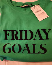 ZARA Size M TRAFALUC Oversized Bold Comfortable Friday Goals Green
