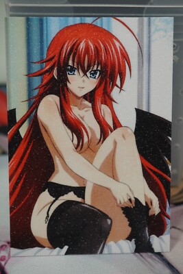 Rias Gremory Black Wings Bed High School DxD Sexy Waifu Textured Custom Card