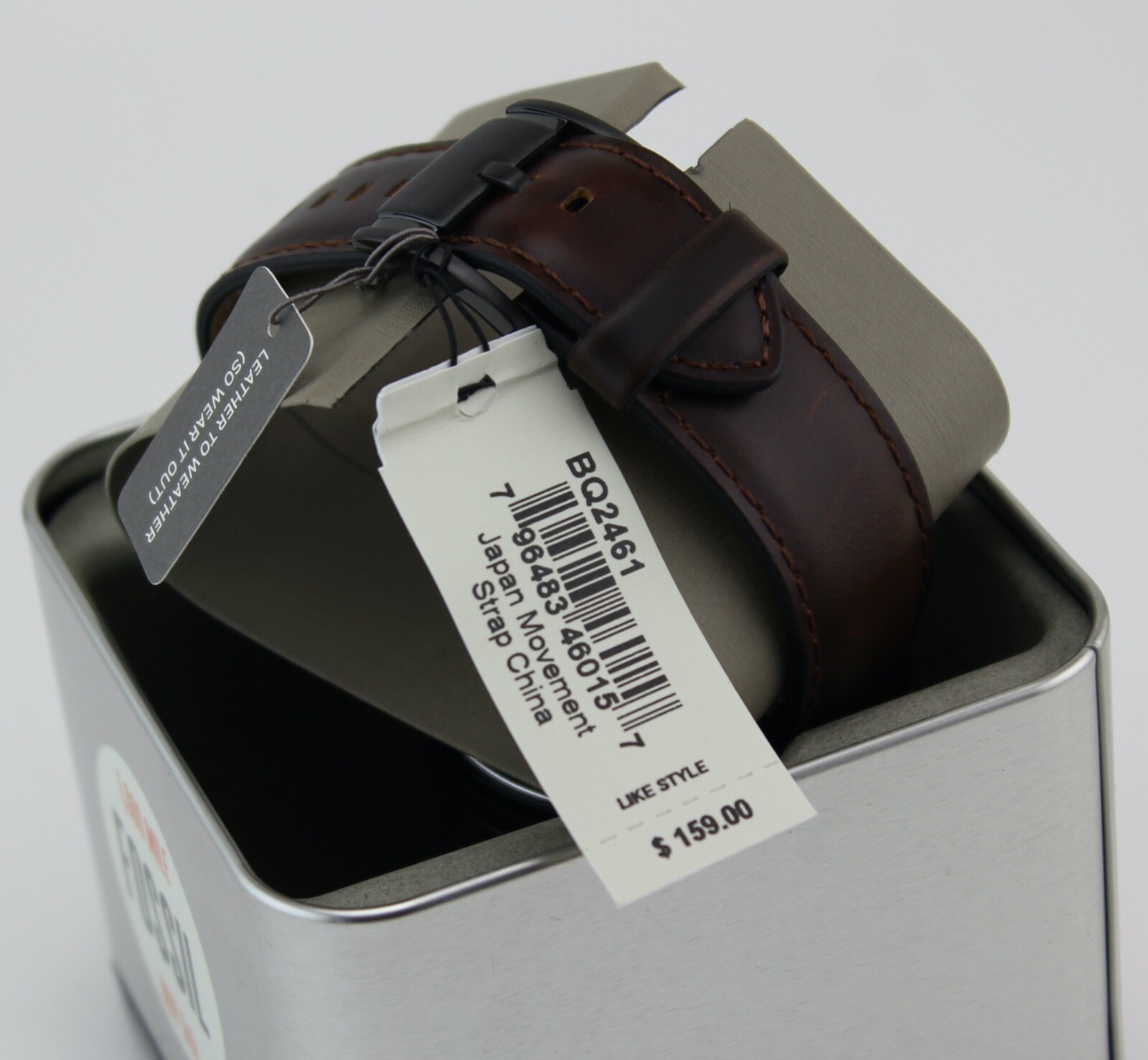 AUTHENTIC FOSSIL LUTHER BROWN LEATHER 