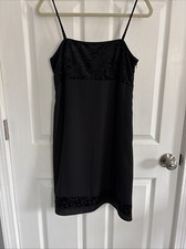 Kathie Lee Collections Little Black Spaghetti Strap Dress Size 10