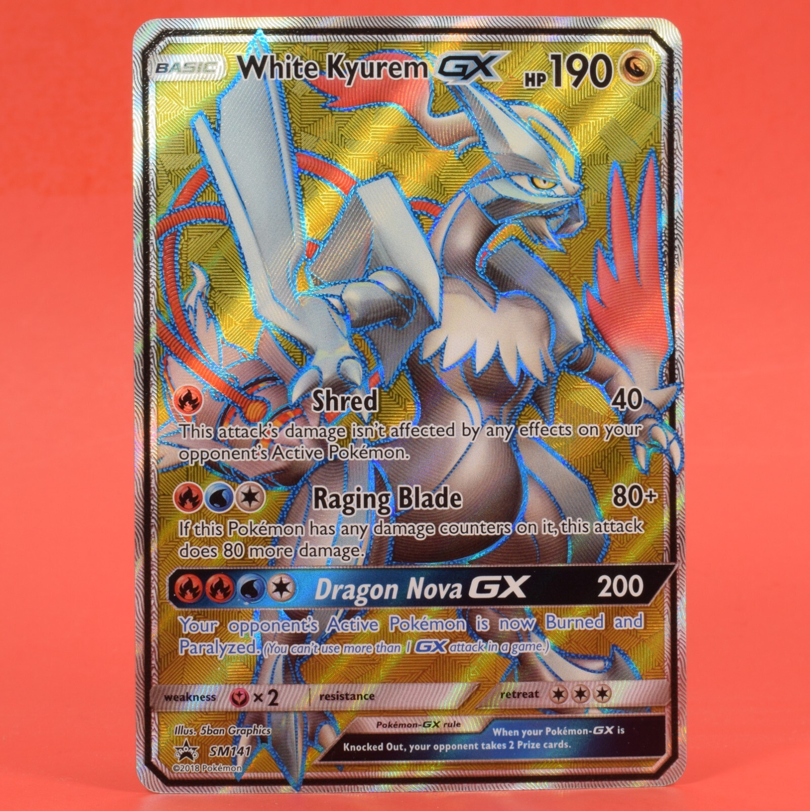 Pokemon TCG English Card Sun & Moon Promo White Kyurem GX SM141 Holo