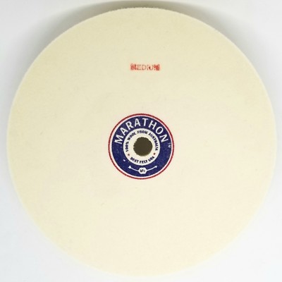 Marathon 10'' x 1'' x 5/8'' Hole Felt Wheel, MEDIUM Density, 100% Wool, Polishing