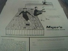 ephemera 1950s advert myer's myers comfortable beds