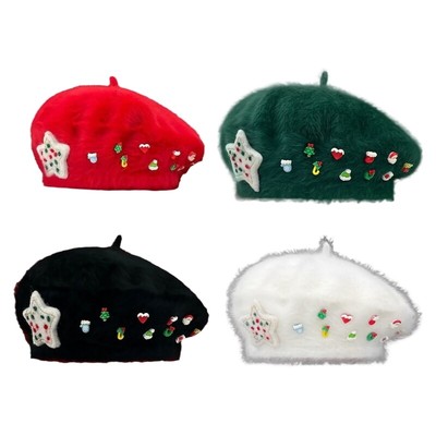 Girls Beret Girls Cute Christmas Painter Hat Festive Hat for Autumn Winter