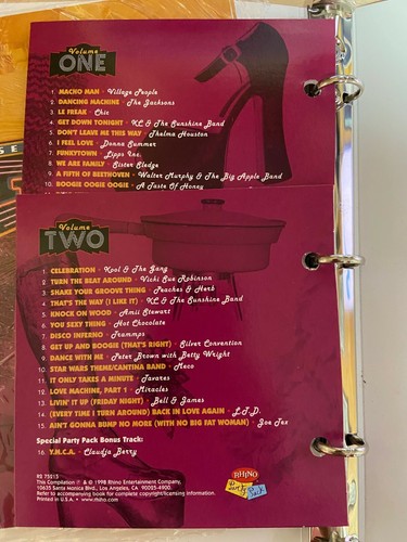 Seventies Disco Ball CD Set Rhino Records Party Pack Music & Recipes - Picture 3 of 3