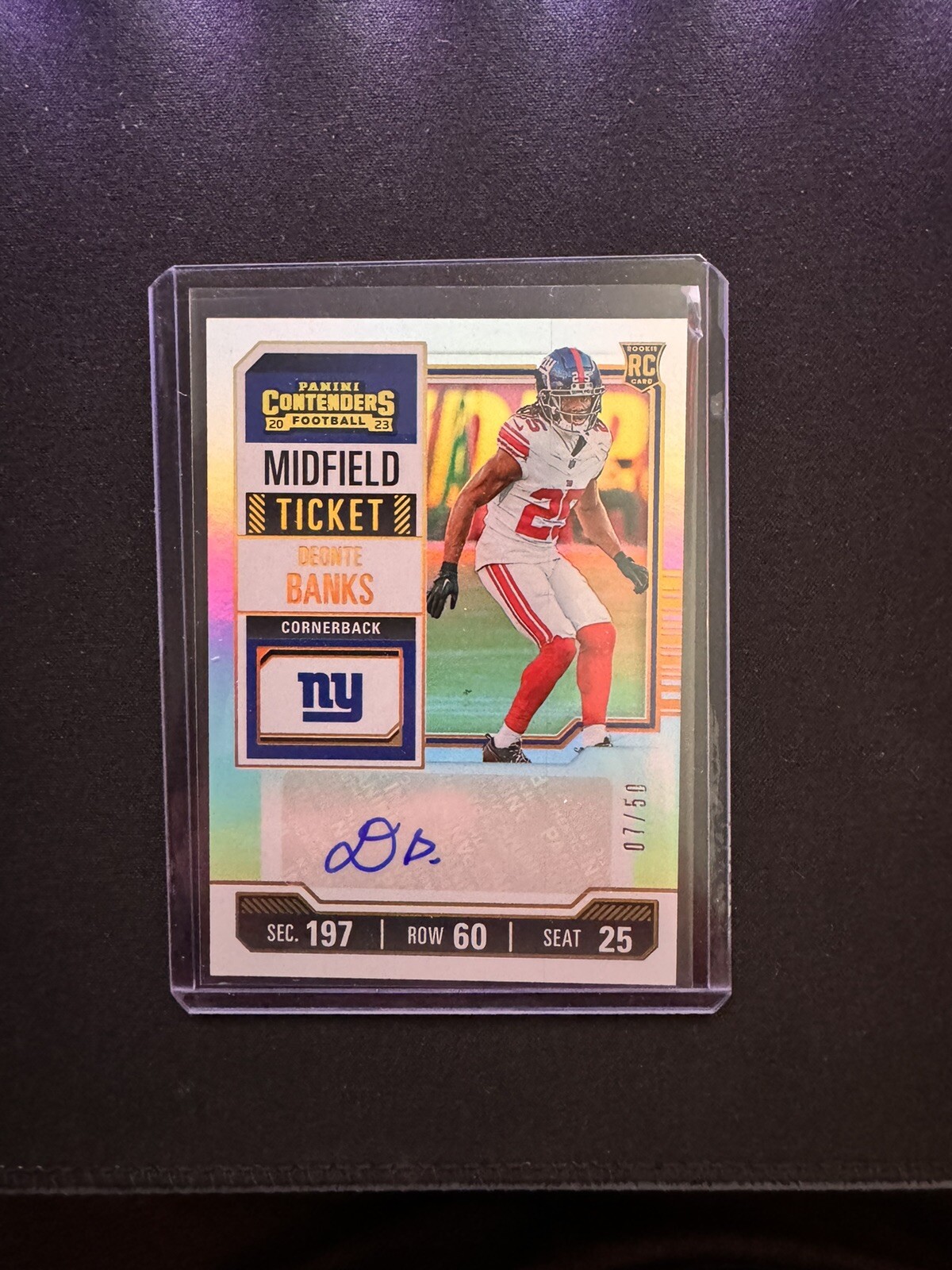 2023 Panini Contenders Midfield Ticket Auto DEONTE BANKS RC 07/50 NY GIANTS