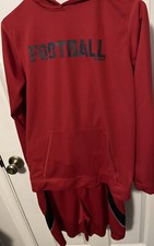 Reebok RED FOOTBALL LONG SLEEVE ATHLETIC JERSEY  RED FOOTBALL SHORT SET LARGE