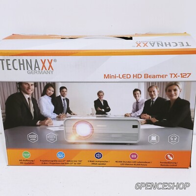 Technaxx Mini led hd Beamer tx-127, 2,000 lm, 1280 x 720 Pixels Gaming Projector