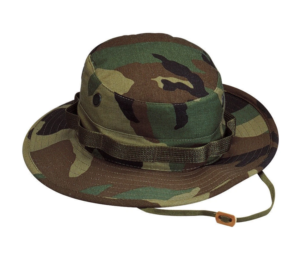 Chapéu Boonie BOONIE Woodland Camo Estilo Militar Poli/Algodão Novo Rothco 5800 - Imagem 2 de 4