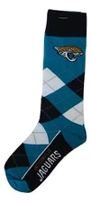 Jacksonville Jaguars Men's Crew Socks Large Size 10 to 13 Argyle Lineup