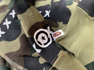 Authentic ape bape x god selection xxx shark full zip hoodie green