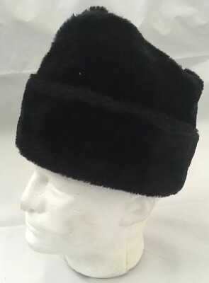Vintage Faux Fur‎ Winter Hat Black Union Made USA Medium – Embroidered Trim Vintage Faux Fur Winter Hat Black Union Made USA Medium  main image 4