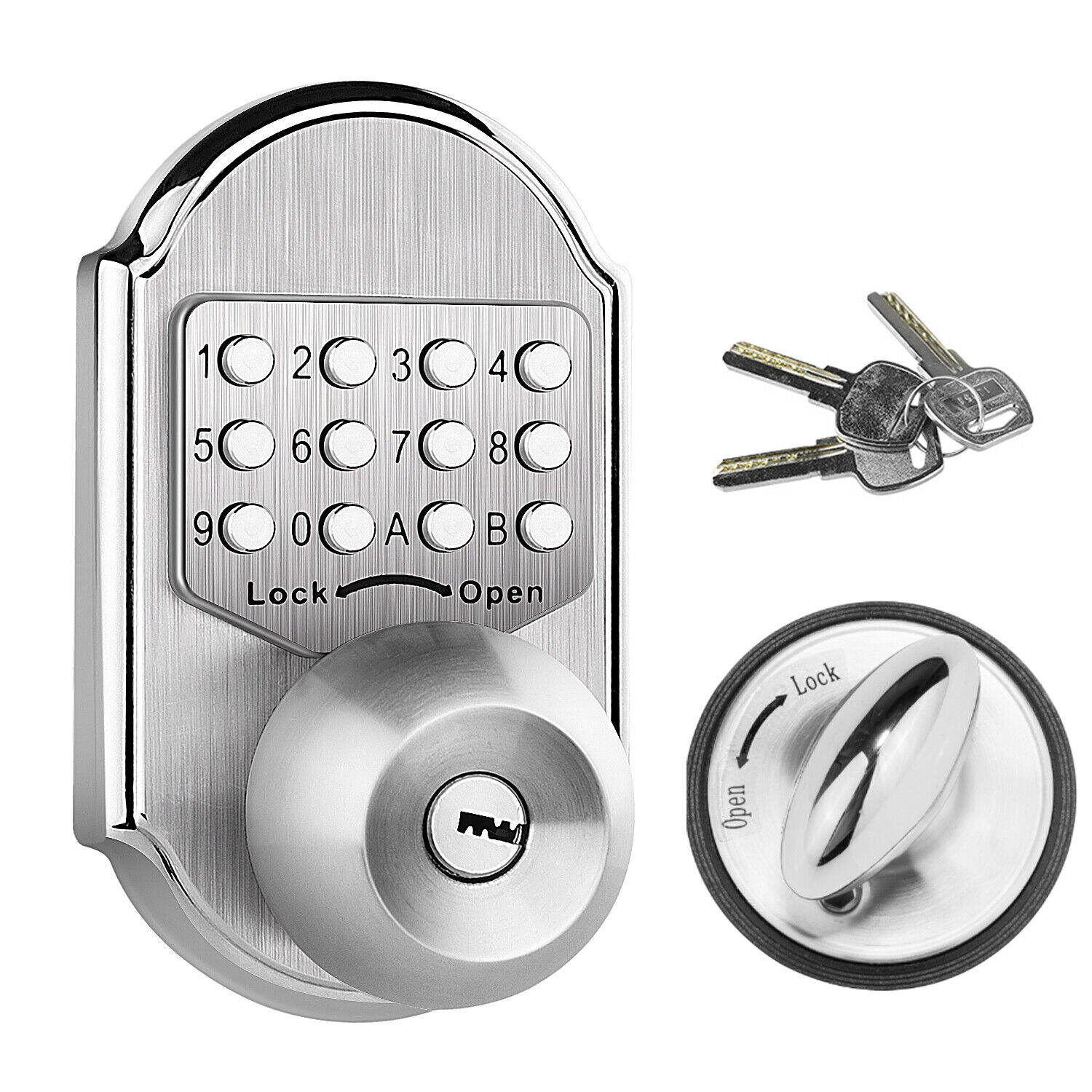 Keyless Stainless Steel Mechanical Deadbolt Lock with Digital Code Entry Keypad-image