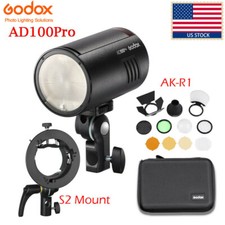 US Godox AD100pro TTL HSS Pocket Flash S2 Bowens Mount AK-R1 Accessories Kit