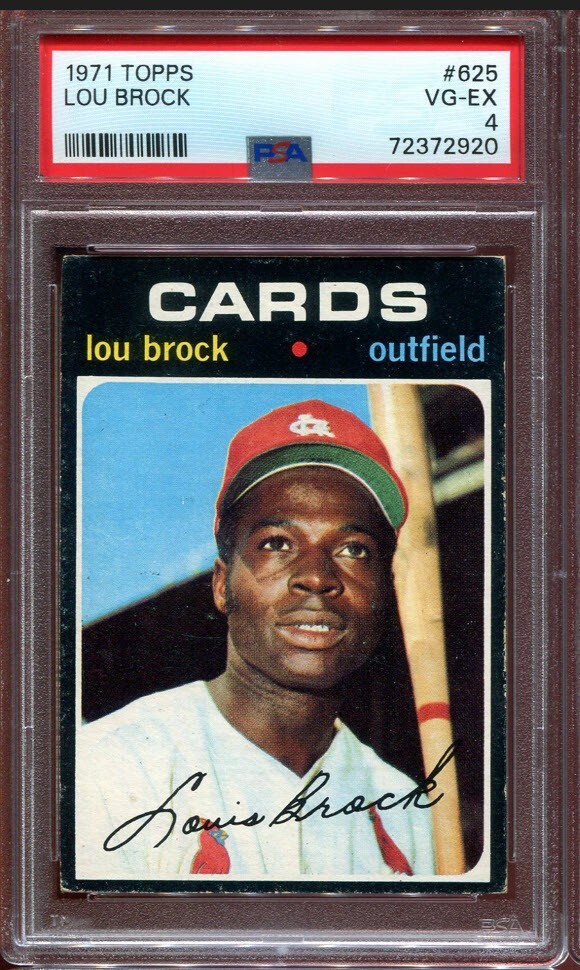PSA 4 VG EX 1971 TOPPS LOU BROCK #625 CARDINALS HOF 72920 SD163