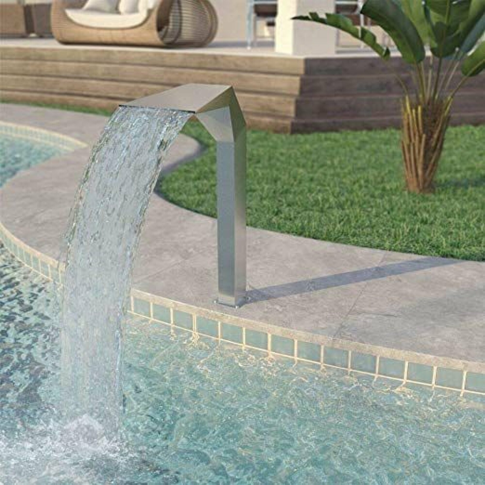 Hoe Stainless Steel Waterfall - Fountain Spillway Weir - Swimming Pool Spa Pond Hoe Stainless Steel Waterfall - Fountain Spillway Weir - Swimming Pool Spa Pond