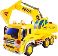 Hersity Kinder Bagger Spielzeug Sound Licht 1/16 Fahrzeug Baustellenfahrzeuge