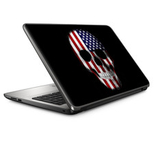 Universal Laptop Skins wrap for 15" - American Skull Flag in Skull