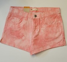 NWT Levi's Youth Girl Pink Tie Dye Shorts Adjustable Waistband Stretch Size 12