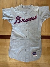 1968 Atlanta Braves Game Worn Away Uniform Marty Martinez Spalding Size 40 Set 1