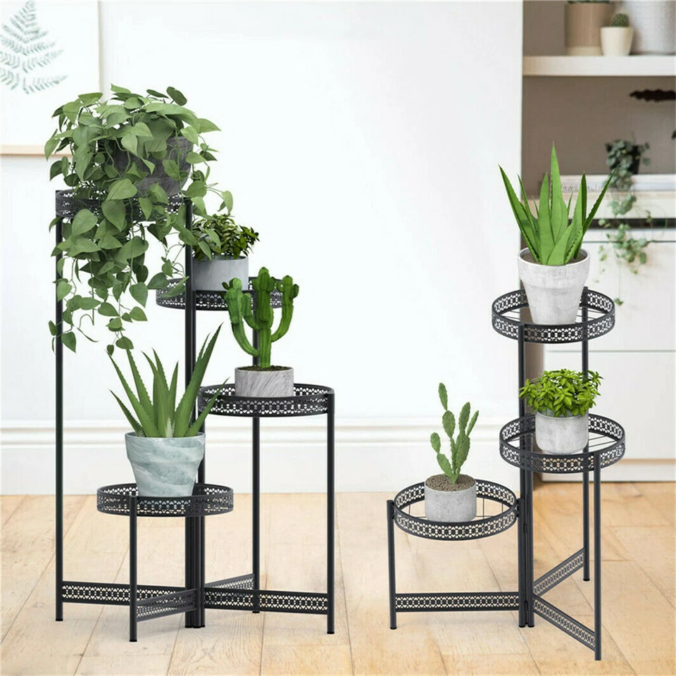 Professional Plant Stand Outdoor Indoor Metal Flower Pot Shelf Rack Wrought Iron - image 2 of 4