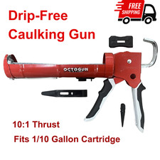 Octogun 930-GTD Drip-Free Caulking Gun - 10:1 Thrust, Smooth Rod  Smoother Tool