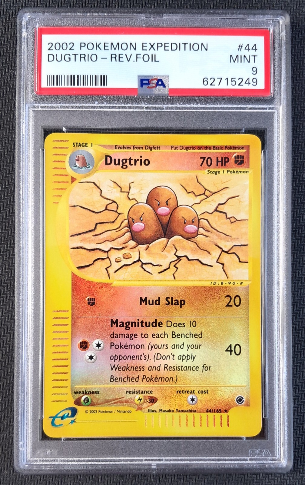 Pokemon Card Dugtrio Reverse Foil 44/165 Expedition PSA 9 MINT