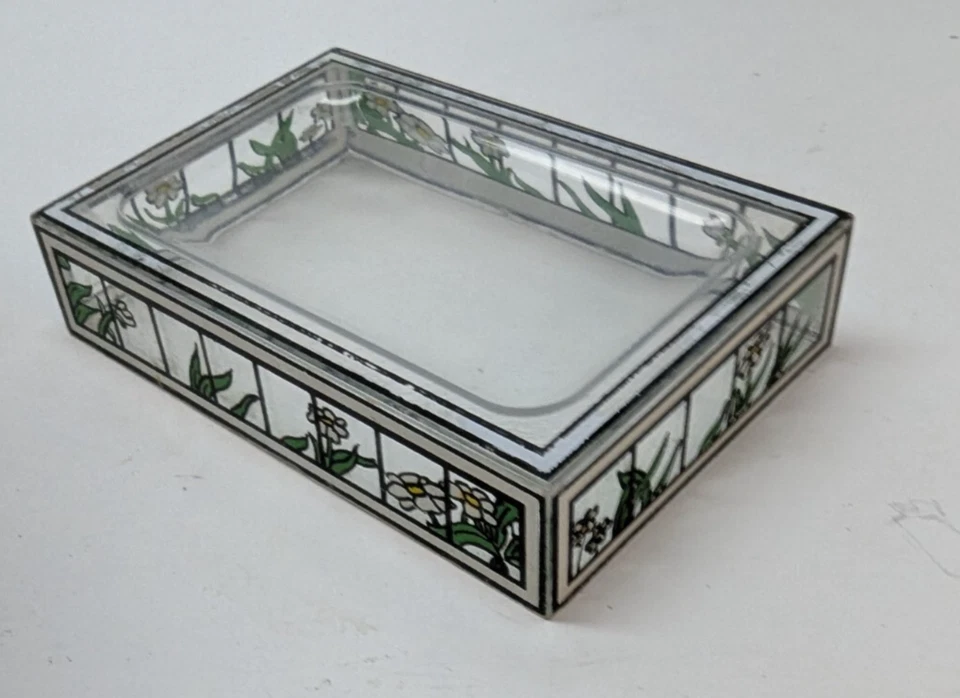 Cubierta de Jabonera Vintage 5 x 3 Pulgadas Floral Geométrica Rectángulo Margarita Plástico Foto 3 de 4