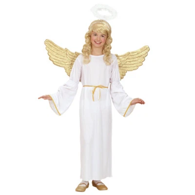 WIDMANN ENGEL KOSTÜM KINDER Weihnachten Fest Karneval Kleid Mädchen Heiligenschein 0254
