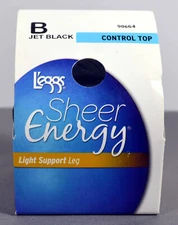 Legg's Sheer Energy Control Top Size B Jet Black #90664