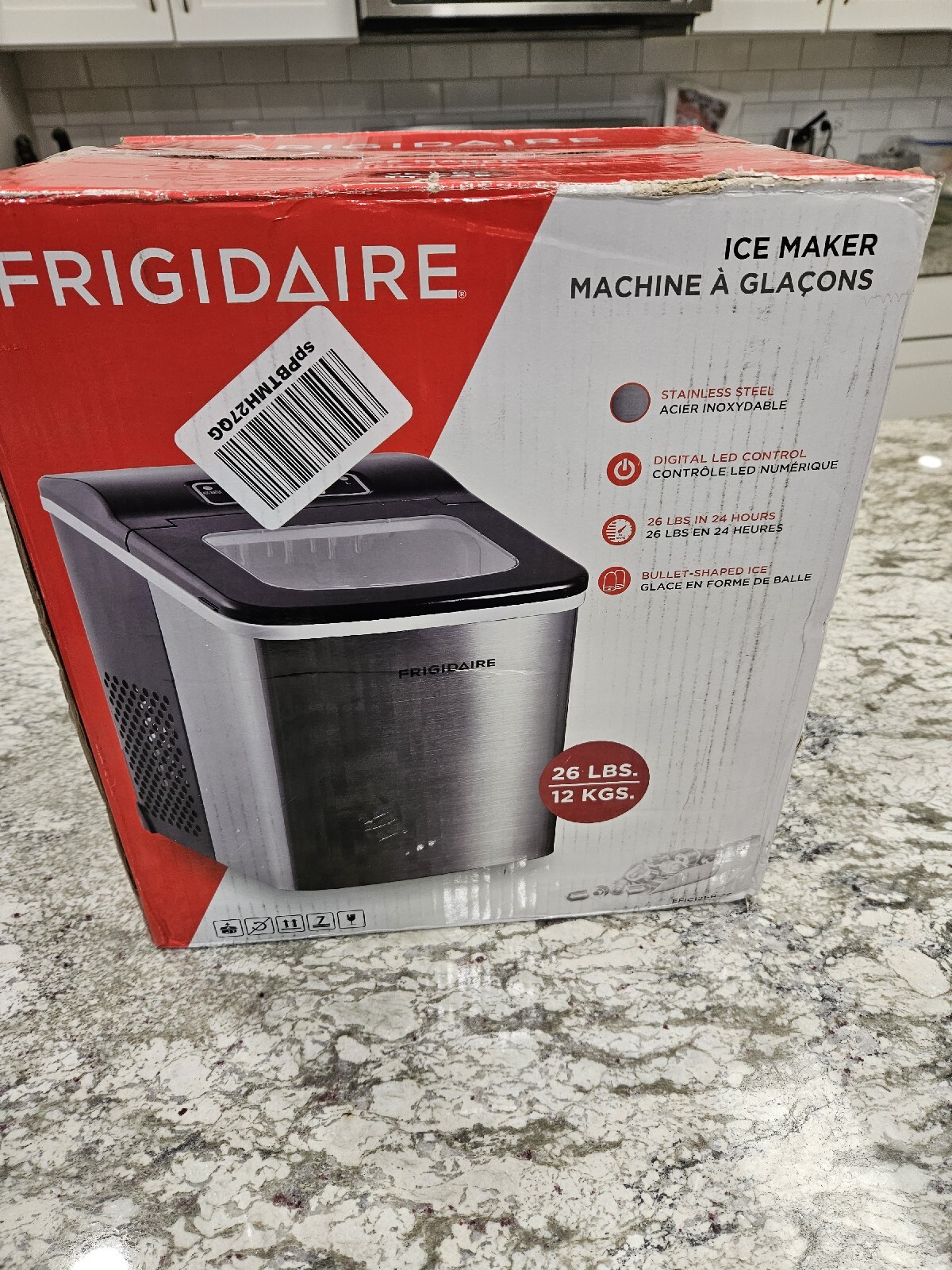 Frigidaire EFIC121SS 26 lbs Countertop Portable Ice Maker Stainless