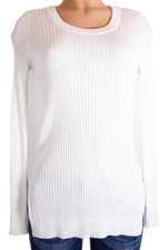 Athleta Lincoln Park Women's Ribbed Sweater Dove White Knit Size Small