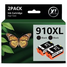 2PK 910XL Ink Cartridges Black for HP 910 OfficeJet Pro 8028e 8020e 8025e 8035e