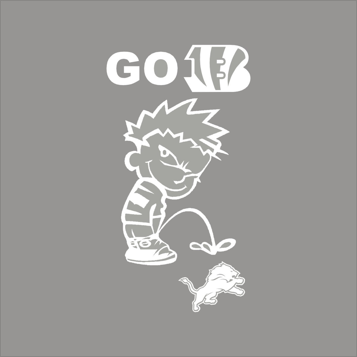 Go Bengals Pee on Lions 1 Color NFL Window Wall Vinyl Decal Sticker eBay