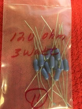 120 OHM 3 WATT AXIAL RESISTORS 11 PCS
