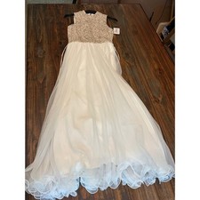 Speechless Girls Sequin Dress Party Special Occasion Sleeveless White Size 16