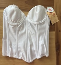 Vintage Empire Intimates Satin Corset Top   White- Size 34B- New With Tags NOS